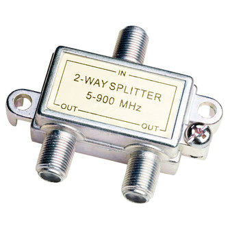 Coax 2-way splitter (-4dB) with F connectors 