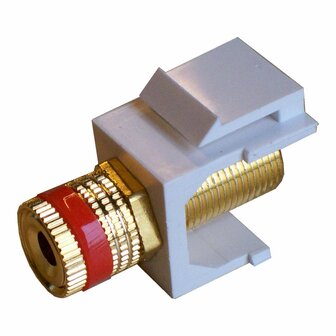 Speaker Terminal - goldplated, red ring  - 12mm&sup2; - keystone  (ABI-CS3001SRD)