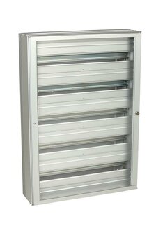Xcel pro+ Aluminium cabinet with transparant door - 5 DIN-rails - 155 positions (ABI-HE3060S05)