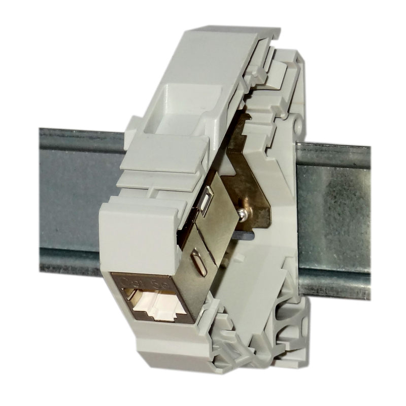 DIN Rail RJ45 Interface Module, RJ45 Splitter For 3 RJ45 Ethernet Cables,  RJ45 Breakout DIN Rail Mount, ASI470999