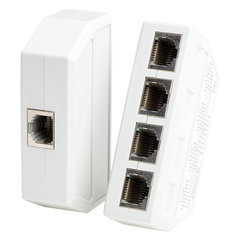 Shielded link splitter RJ45 jack to 4 x RJ45 jack (phone)  (ABI-AP1004S09)