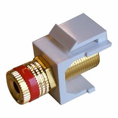 Speaker Terminal - goldplated, red ring  - 12mm² - keystone  (ABI-CS3001SRD)