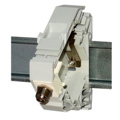 F female to F female coax coupler - DIN-rail keystone (ABI-DC1003S00)