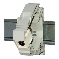 IEC male to F female coax coupler - DIN-rail keystone (ABI-DC1004S00)