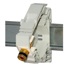 Speaker Terminal - goldplated, black ring  - 12mm² - DIN-rail keystone  (ABI-DC3001SBK)